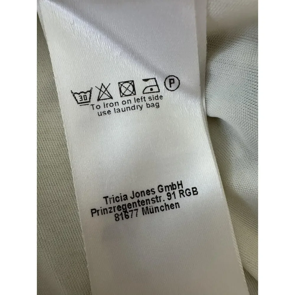 Ana Alcazar Dress Womens M/L 40 Oriental Tropical Palm Print Sheath Green Unique - Picture 5 of 12